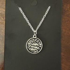 Zodiac Double Sided Pisces Charm Necklace